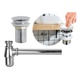 Kit Combo Sifón/desagüe Quick Clack Acero Inox D'accord Baño