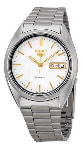 Reloj Seiko 5 Automatico Calendario Dorado 21 Jewels Snxg47