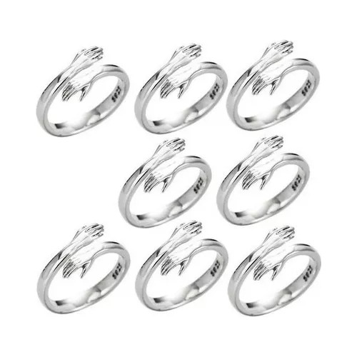 8 Anillos De Promesa De Plata Ajustables Para Hombres Y Muje