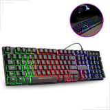 Teclado Gamer Semi Mecanico Barato Iluminado Rgb Em Ptbr