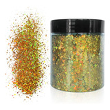 150g Holographic Gold Chunky Glitter Flakes Mixed Size ...