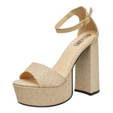 Zapatilla Fiesta Dama Color Oro Bella Shoes Estilo 0085