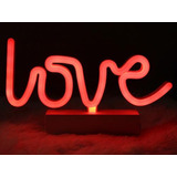 Luminária Love Led Luz Neon Decoração Luzes Enfeite Letreiro Cor Da Cúpula Vermelho Cor Da Estrutura Branco