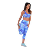 Maru Calza Capri Deportiva Suplex Sublimada Azul