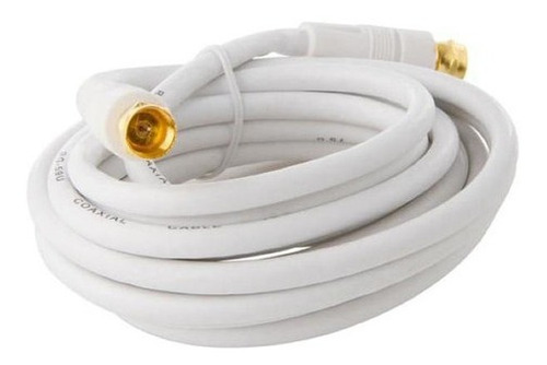 Macrotel Cable Coaxial Para Tv Atornillable Blanco 3mts