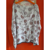 Camisola, Poncho Estampada Fibrana  Talle Unico