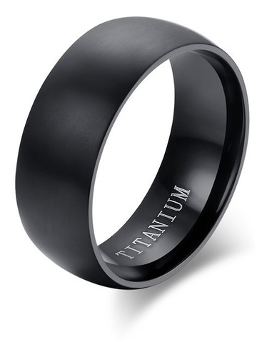 Anillo Carburo De Titanio 8mm Negro Mate Opaco