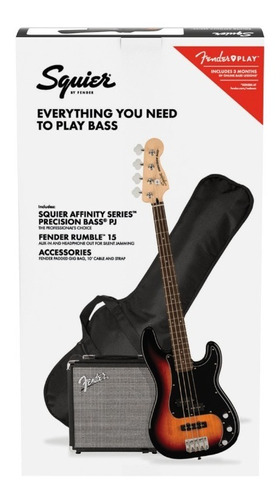 Paquete De Bajo Fender Pj Bass Lrl 3ts R15 0372980000
