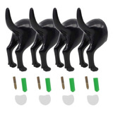 4pcs Nórdico Plástico Cão Cauda Ganchos Montados Na Parede C