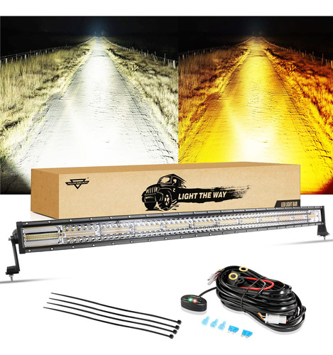 Auxbeam Barra De Luz Led Ámbar Curvada De 50 Pulgadas De 288