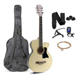 Guitarra Acústica Femmto Ag002 Para Diestros Color Natural Arce Brillante