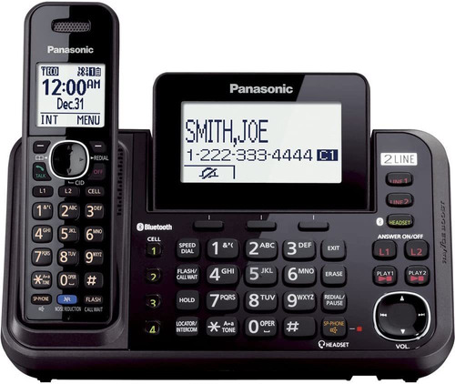 Sistema De Teléfono Inalámbrico De 2 Líneas Panasonic Con 1
