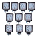 Combo 10 Faros 9 Leds Auxiliar Accesorio 27w Camión Agro 4x4