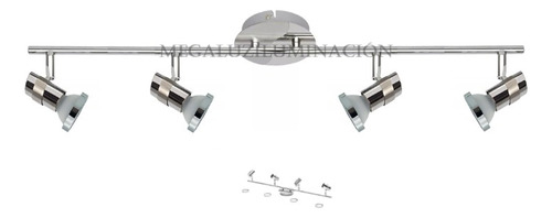 Aplique Barral Spot Party 4 Luces Cromo Movil Gu10 Candil