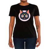 Polera Gata Luna Sailor Moon Algodón Lacombidelmemo Kawai