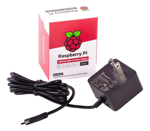Psu Oficial Raspberry Pi 4 Modelo B, Usb-c, 5,1 V, 3 A, Ench