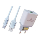 Carregador Tipo C 02 Entradas Usb Turbo + Cabo Para Celular 