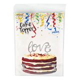 2 Cake Topper Love Color Plata Euronovelty