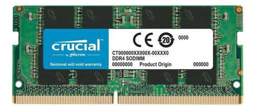 Memoria Ram Color Verde 8gb 1 Crucial Ct8g4sfra32a