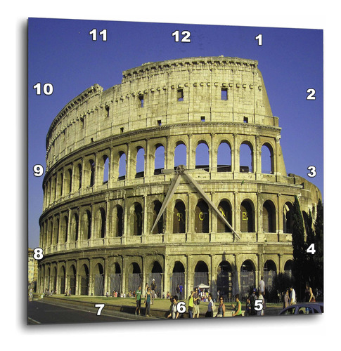 3drose Dpp__3 Roma, Italia Coliseo, Reloj De Pared Azul Ciel