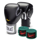 Guantes Everlast Pro Style Negro 14 Onzas Original + Vendas 