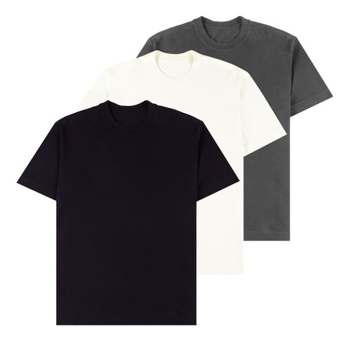 Kit 3 Camisetas Oversized Tubular Tecnologia Sem Costura