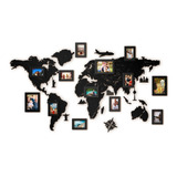Decoração Viagem Mapa Mundi De Parede Com Fotos Mdf1,50x0,90