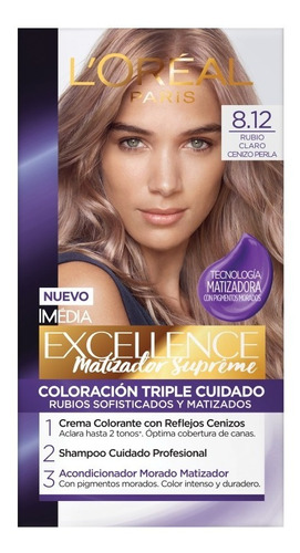 Tinte Para Cabello Excellence L'oréal Paris Tono 8.12