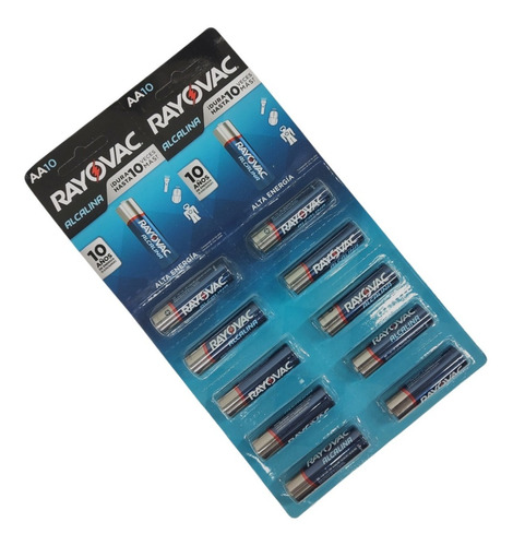 Pilas Aa Alcalinas Rayovac 1,5v Blister X 10 Unidades