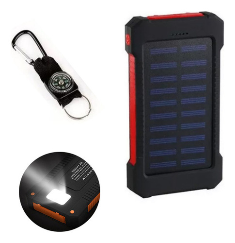 Impermeável Solar Carregador Portátil Power Bank 20000mahred