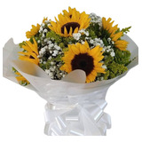 Promo - Ramo Con 5 Girasoles Naturales 