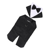 Traje De Esmoquin Formal Para Perro, Accesorio Negro, Traje