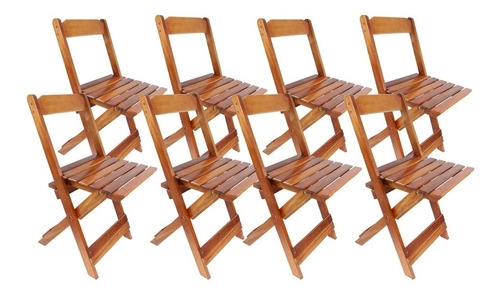 8 Cadeiras Dobráveis Madeira Maciça Itaúba Bar Area De Lazer