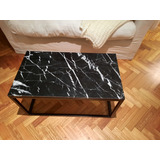 Mesa Ratona - Marmol Negro Marquina Y Hierro Negro