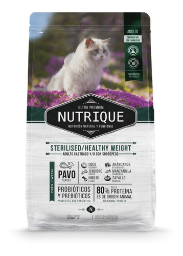 Alimento Gato Nutrique Sterilised Healthy Weight 7,5kg