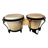 Bongo Percusion Madera Color Natural Bg1 Llave De Afinacion