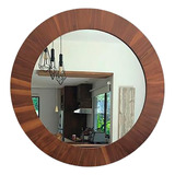 Espejo Circular 60 Cm Diámetro En Chapa De Madera