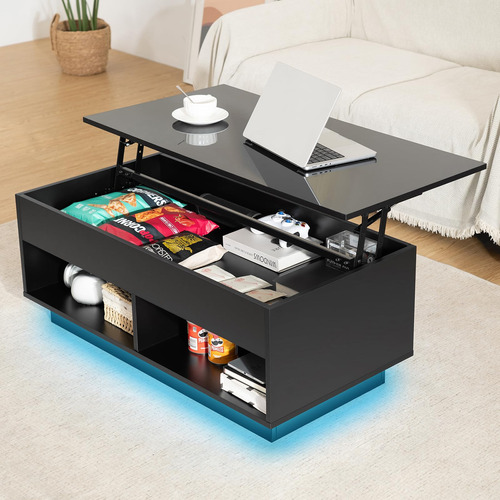 Hommpa Morden - Mesa De Centro Elevable Con Almacenamiento O