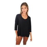 Blusa Rayon Encaje Fiesta Manga 3 / 4 Casual Chic Aplique