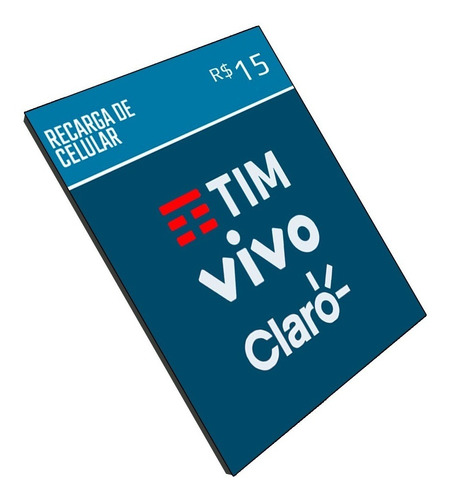 Recarga Celular Crédito Online Tim Claro Vivo R$ 15,00
