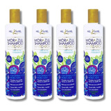 Kit 4 Shampoo Matizador Mora Azul Nekane 300 G Rubios Canas