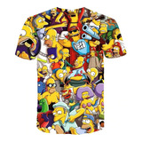 Polera Estampado 3d De Simpson | Tshirt Casual Tops