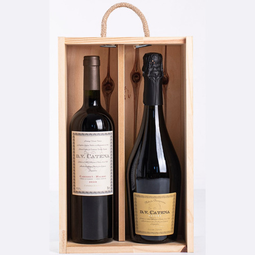 Regalo Empresarial Caja Madera Dv Catena Vino Y Espumante