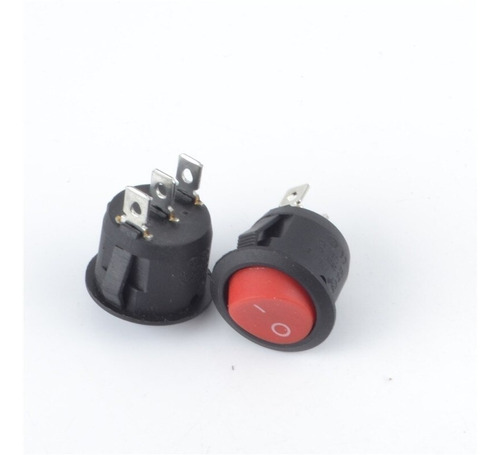 Interruptor Basculante Redondo Rojo On-off 1 Set X2 Unidades