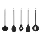 Set 5 Utensilios Magefesa Acero Inoxidable Silicona Teflón 