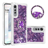 Funda Para LG Velvet 5g Cute Bling Glitter Liquid Casel964