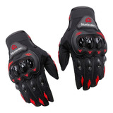 Guantes Para Moto O Bicicleta Dedo Completo Negro-rojo