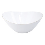 Bowl Blanco Redondo Boat Gold Vitro De 6 Pulgadas Essenza