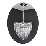 Lustre Redondo Cristal Acrílico Firenze 40x75 Cor Prateado 110v/220v