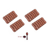 Pack X4 Molde Chocolate Moldes Silicona Chocolate Cucharas